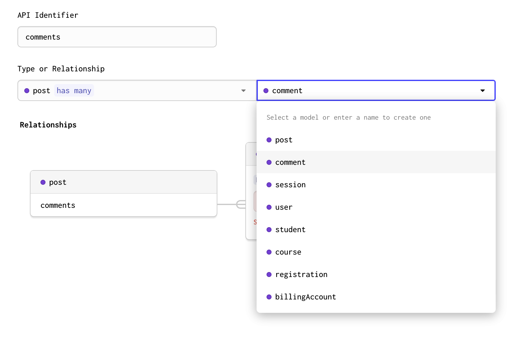 Selecting the child model in Gadget