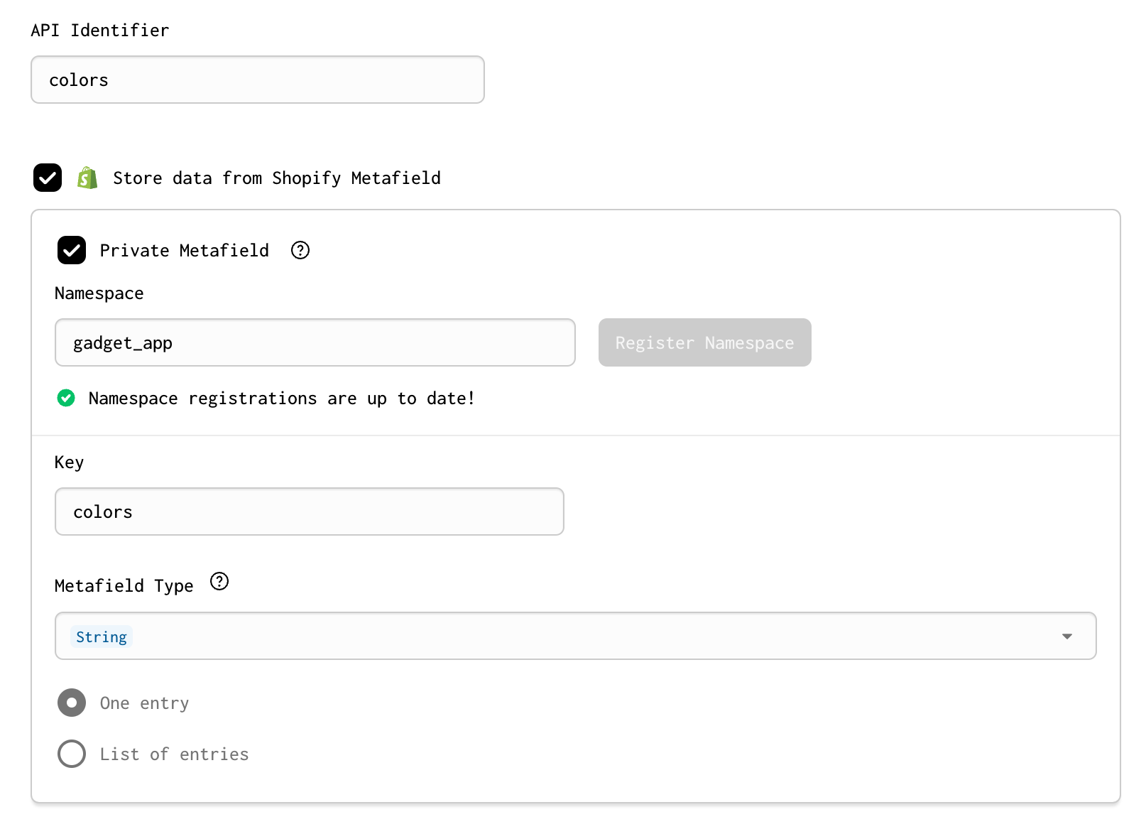 private metafield option
